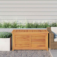 Garden Storage Box with Bag Solid Wood Teak 114 cm 58 cm