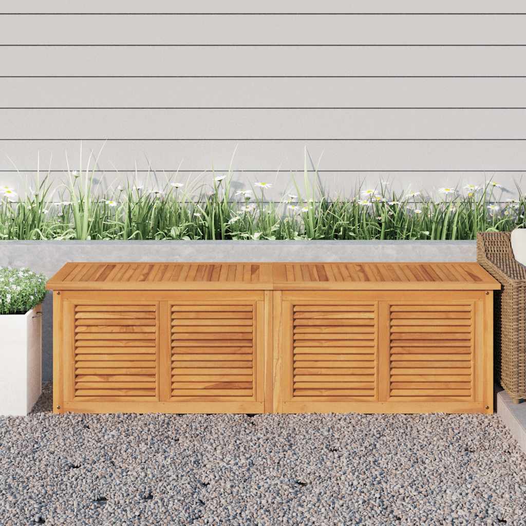 Garden Storage Box with Bag Solid Wood Teak 175 cm 55 cm