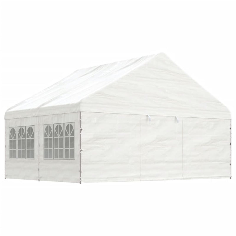 Gazebo with Roof White 4.46x5.88x3.75 m Polyethylene