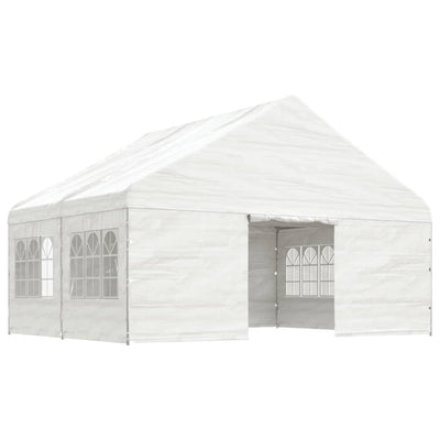 Gazebo with Roof White 4.46x5.88x3.75 m Polyethylene