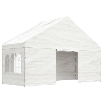 Gazebo with Roof White 4.46x5.88x3.75 m Polyethylene