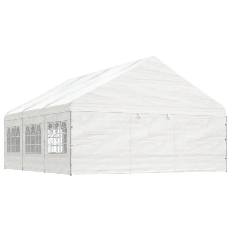 Gazebo with Roof White 6.69x5.88x3.75 m Polyethylene