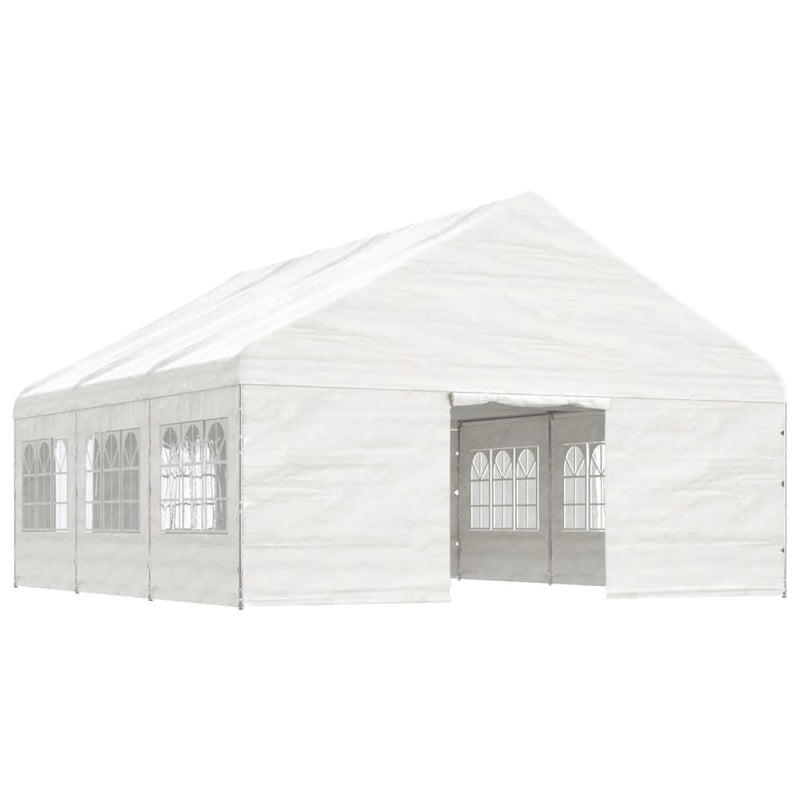 Gazebo with Roof White 6.69x5.88x3.75 m Polyethylene