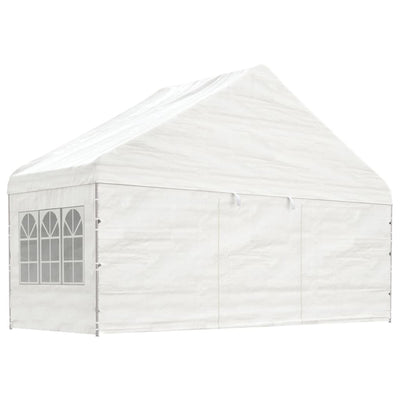 Gazebo with Roof White 6.69x5.88x3.75 m Polyethylene