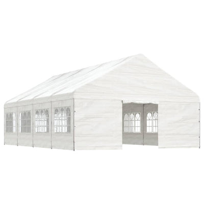 Gazebo with Roof White 8.92x5.88x3.75 m Polyethylene