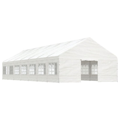 Gazebo with Roof White 15.61x5.88x3.75 m Polyethylene