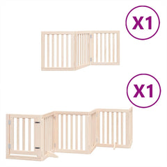 Dog Gate with Door Foldable Panels 450 cm Poplar Wood Width 50 cm Depth 60 cm Natural 9