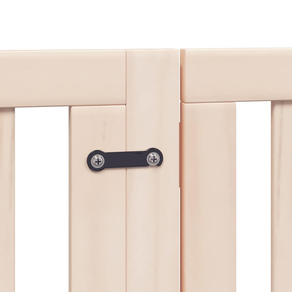 Dog Gate with Door Foldable Panels 450 cm Poplar Wood Width 50 cm Depth 60 cm Natural 9