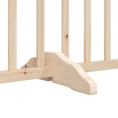 Dog Gate with Door Foldable Panels 480 cm Poplar Wood Width 80 cm Depth 90 cm 6