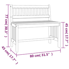 vidaXL Garden Bench 80 cm Solid Wood Eucalyptus 6