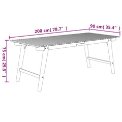 Garden Table Solid Wood Acacia 200 x 90 x 75 cm