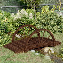 vidaXL Garden Bridge with Half-wheel 99x50x38 cm Solid Wood Fir 1