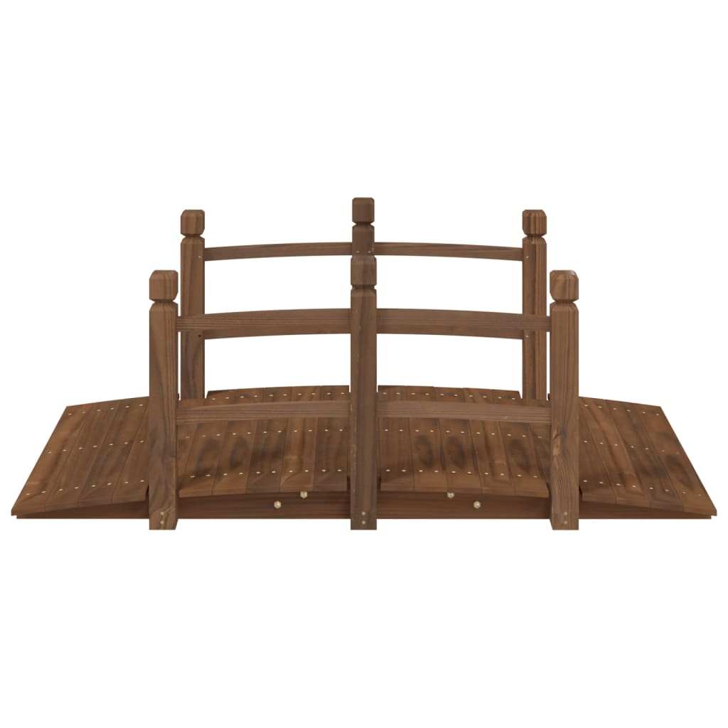 Garden Bridge 150x67x56cm Solid Wood Spruce Dark brown With railings