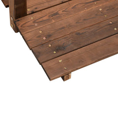 Garden Bridge 150x67x56cm Solid Wood Spruce Dark brown With railings