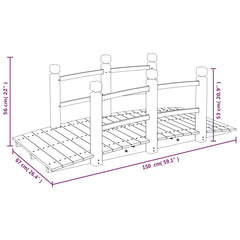 Garden Bridge 150x67x56cm Solid Wood Spruce Dark brown With railings