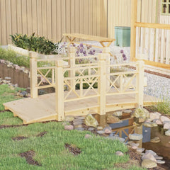 Garden Bridge 150x67x56cm Solid Wood Spruce Natural With wood railings