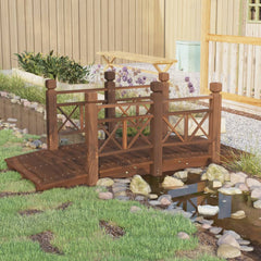 Garden Bridge 150x67x56cm Solid Wood Spruce Dark brown With wood railings