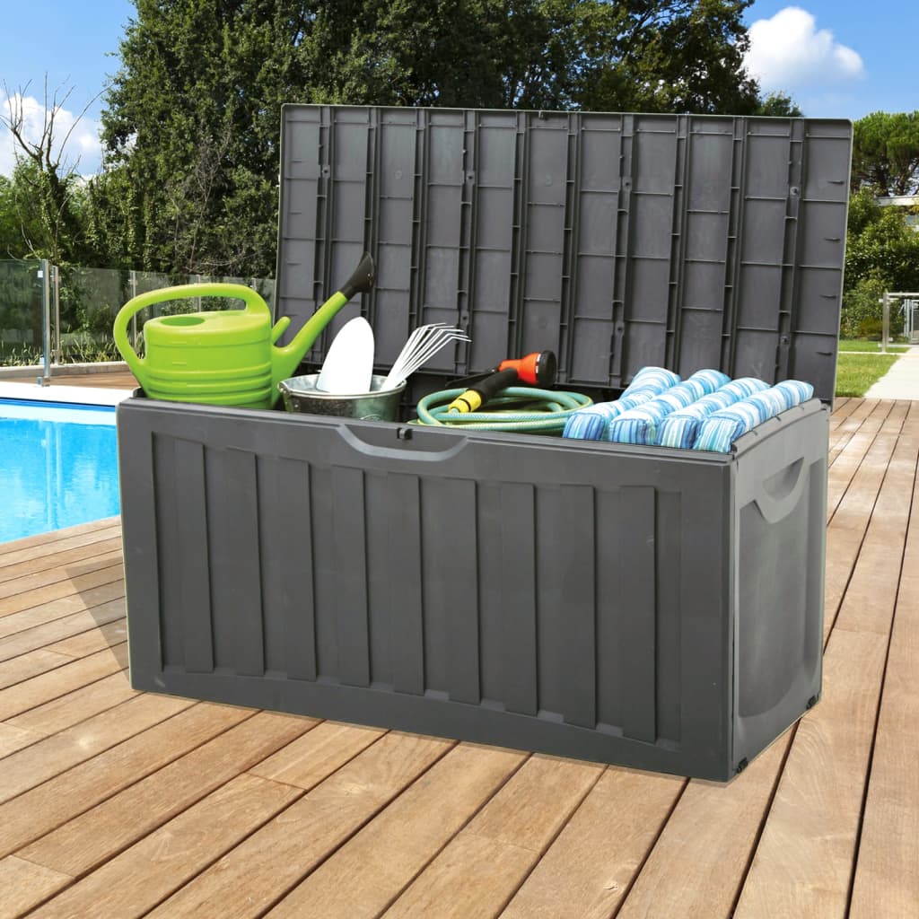 vidaXL Storage Box Black 118x53x57 cm Polypropylene 3