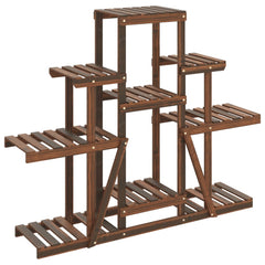 Flower Stand Solid Wood Fir Brown 110 cm 96 cm