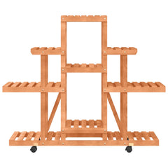 vidaXL Flower Stand with Wheels 110x25x101 cm Solid Wood Fir 5