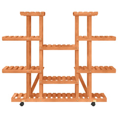 vidaXL Flower Stand with Wheels 110x25x115 cm Solid Wood Fir 4