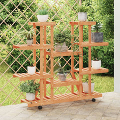 vidaXL Flower Stand with Wheels 110x25x115 cm Solid Wood Fir 1