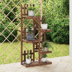 vidaXL Flower Stand Solid Wood Fir Brown