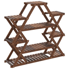 vidaXL Flower Stand 110x25x105 cm Solid Wood Fir 2