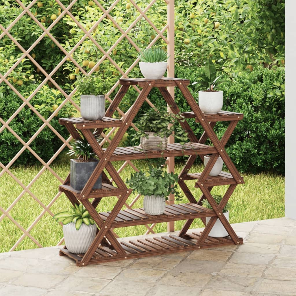 vidaXL Flower Stand 110x25x105 cm Solid Wood Fir 1