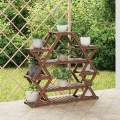 vidaXL Flower Stand 110x25x105 cm Solid Wood Fir 1