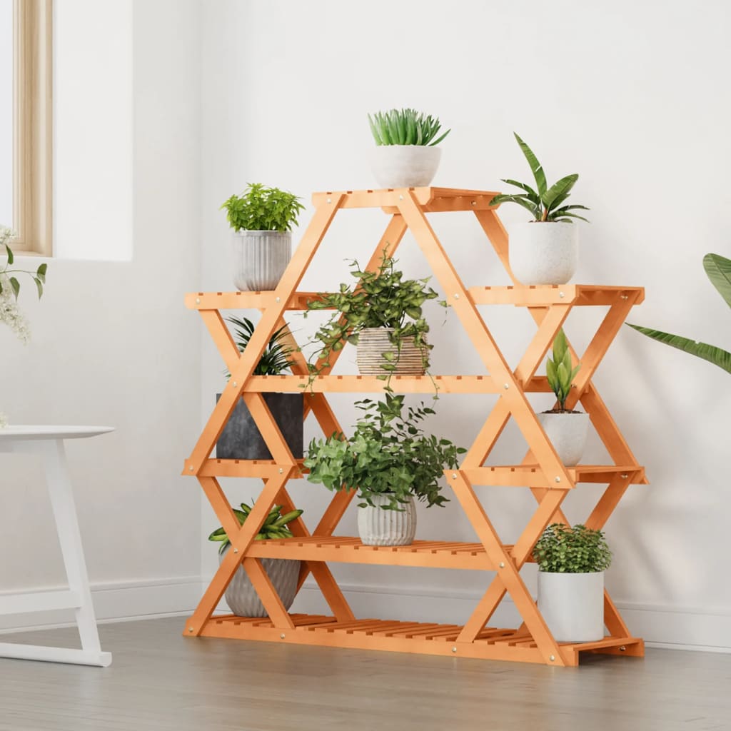 vidaXL Flower Stand 110x25x105 cm Solid Wood Fir 3
