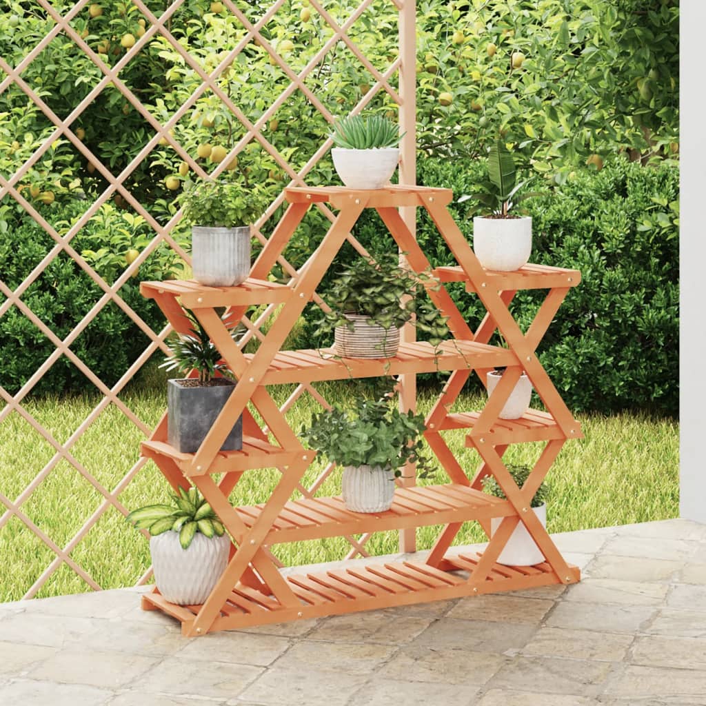 vidaXL Flower Stand 110x25x105 cm Solid Wood Fir 1