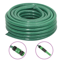 vidaXL Garden Hose with Fitting Set Green 0.75" 20 m PVC 1