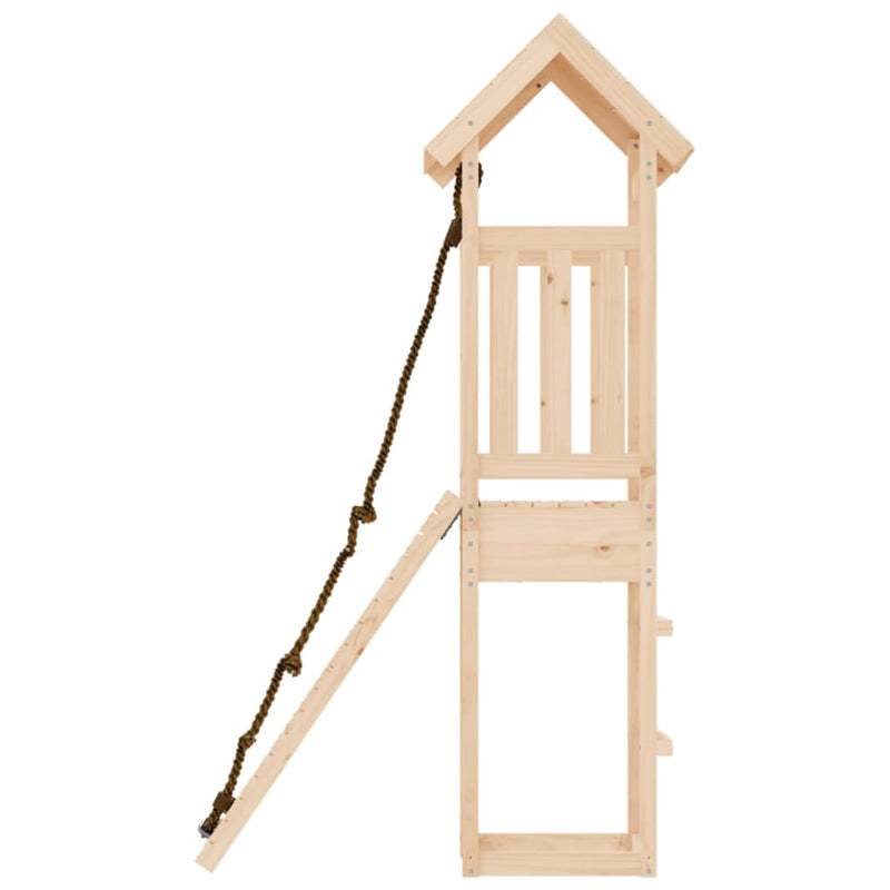 Playhouse with Climbing Wall Solid Wood Pine