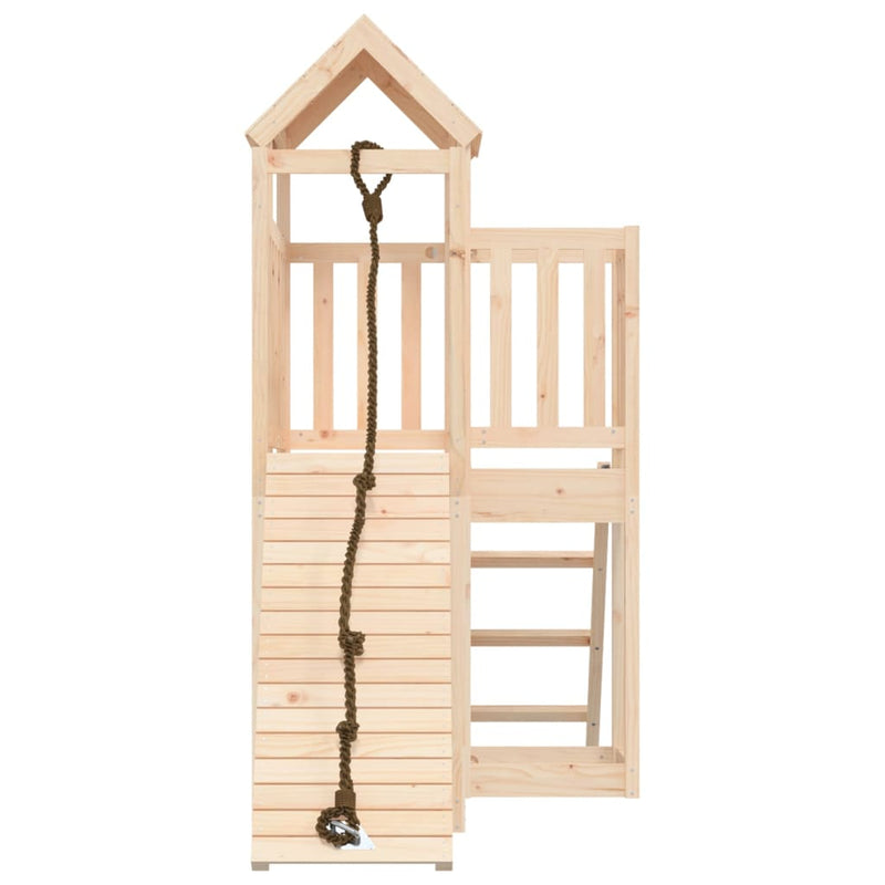 Playhouse with Climbing Wall Solid Wood Pine