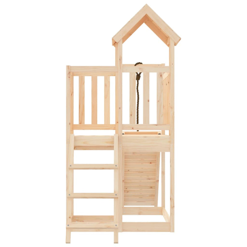 Playhouse with Climbing Wall Solid Wood Pine