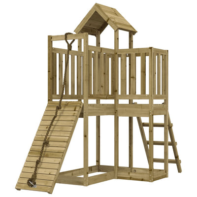 Playhouse with Climbing Wall Impregnated Wood Pine