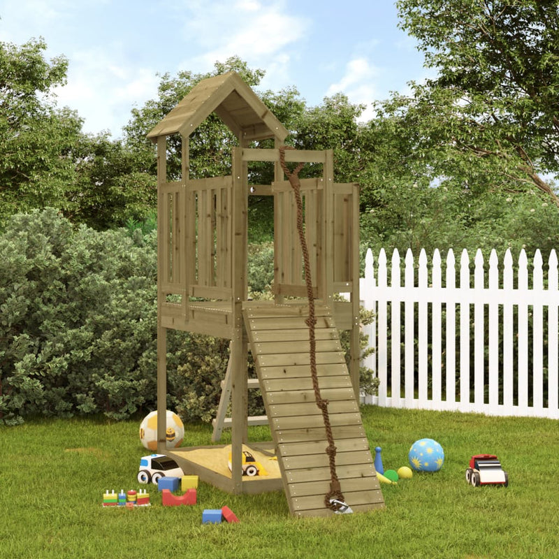 Playhouse with Climbing Wall Impregnated Wood Pine