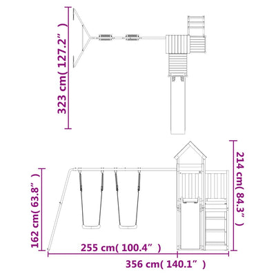 Outdoor Playset Solid Wood Pine