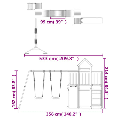 Outdoor Playset Solid Wood Pine