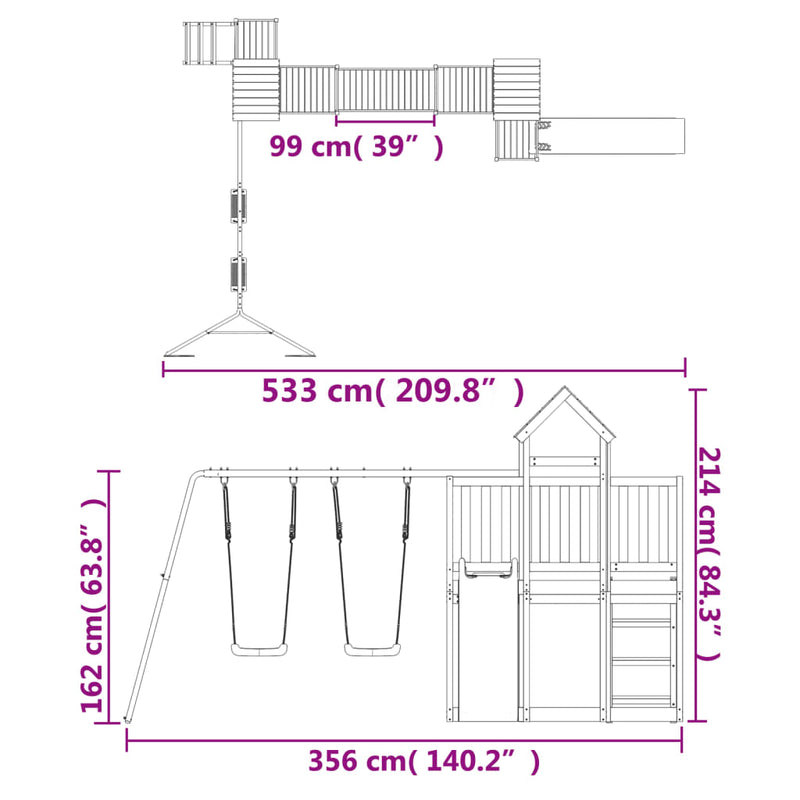 Outdoor Playset Solid Wood Douglas