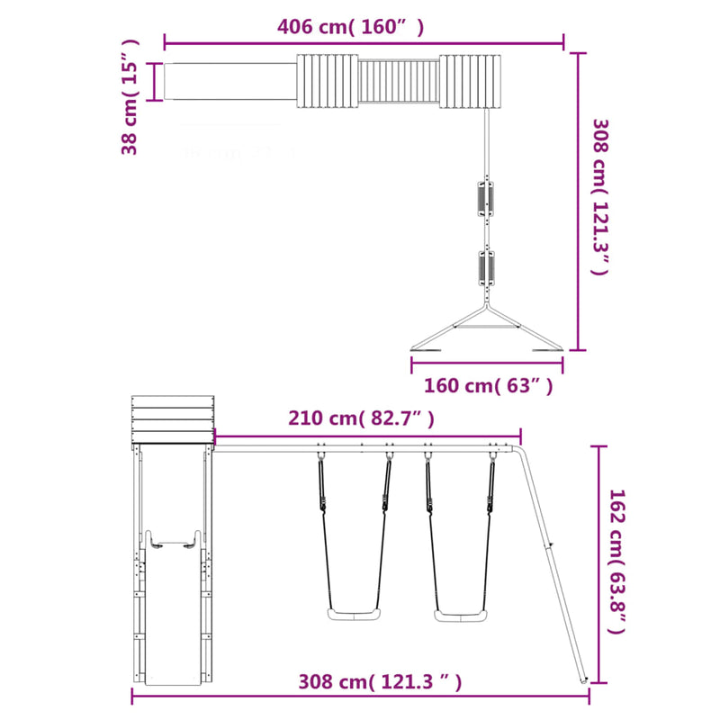 Outdoor Playset Impregnated Wood Pine