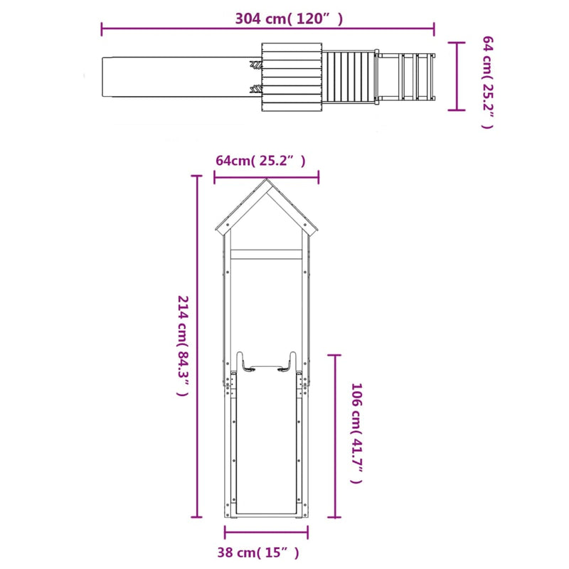 Outdoor Playset Impregnated Wood Pine