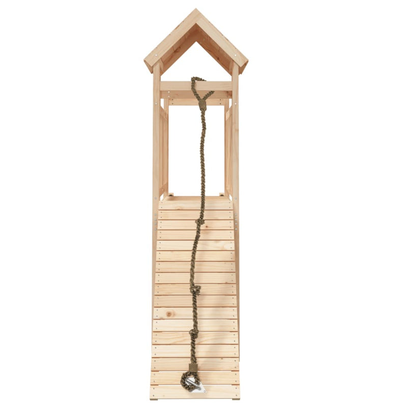 Playhouse with Climbing Wall Solid Wood Pine