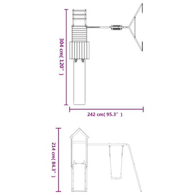 Outdoor Playset Solid Wood Pine