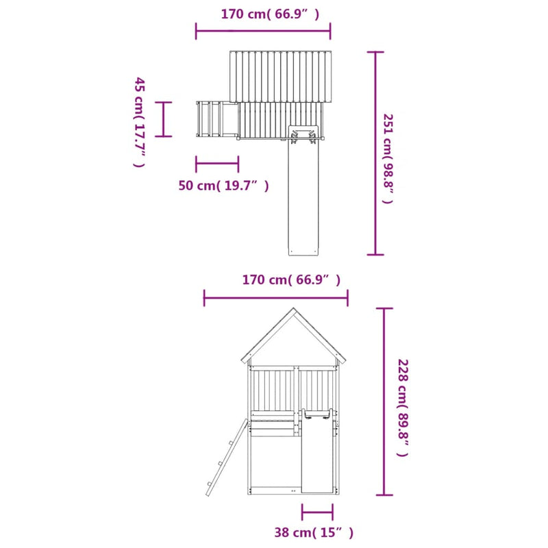 Outdoor Playset Solid Wood Douglas