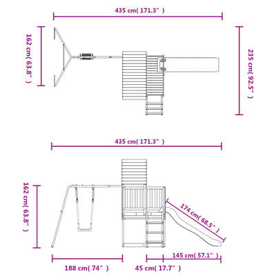 Outdoor Playset Impregnated Wood Pine