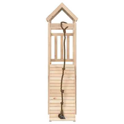 Playhouse with Climbing Wall Solid Wood Pine