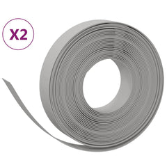 vidaXL Garden Edgings 2 pcs Grey 10 m 10 cm Polyethylene 2
