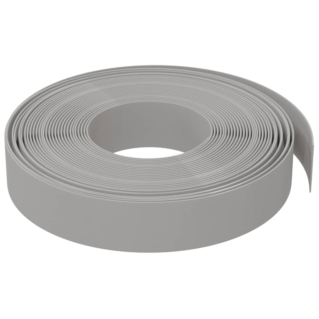 vidaXL Garden Edgings 2 pcs Grey 10 m 10 cm Polyethylene 5